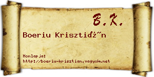 Boeriu Krisztián névjegykártya